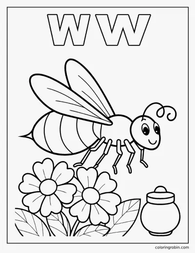 W Is for Wasp coloring page