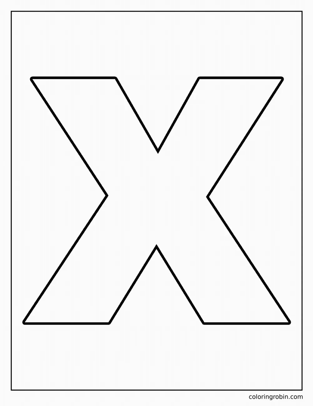 Big Uppercase X coloring page