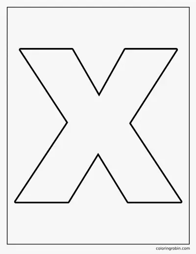 Big Uppercase X coloring page