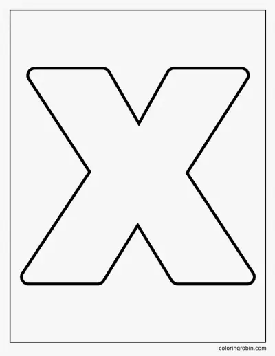 Bubble Letter X coloring page