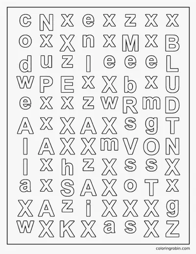 Find the Letter X coloring page