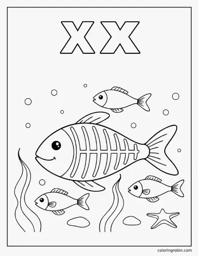 X Is for X Ray Fish coloring page