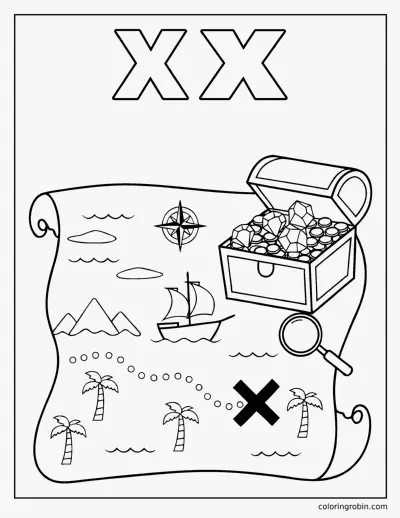 X Marks the Spot coloring page
