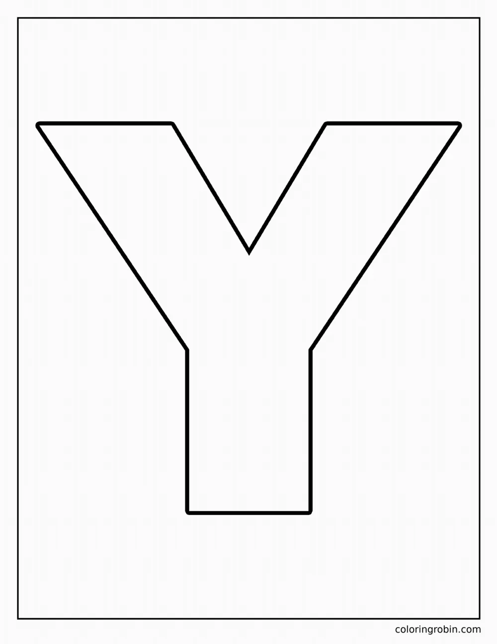 Big Uppercase Y coloring page