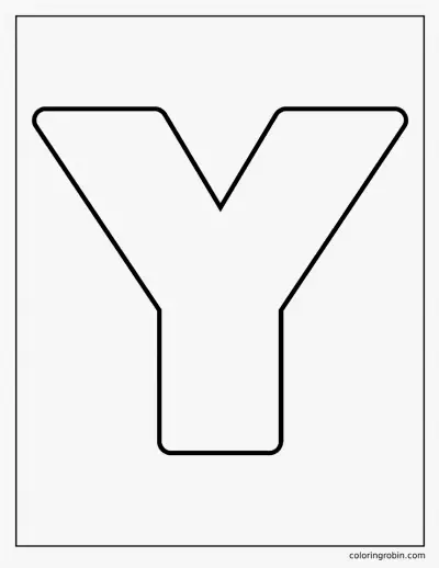 Bubble Letter Y coloring page