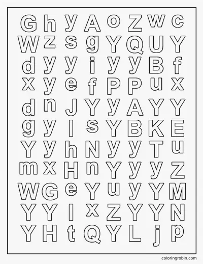 Find the Letter Y coloring page