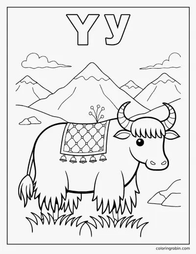 Y Is for Yak coloring page