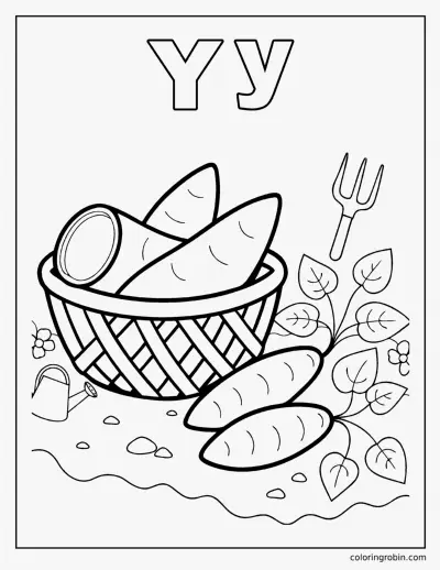 Y Is for Yam coloring page
