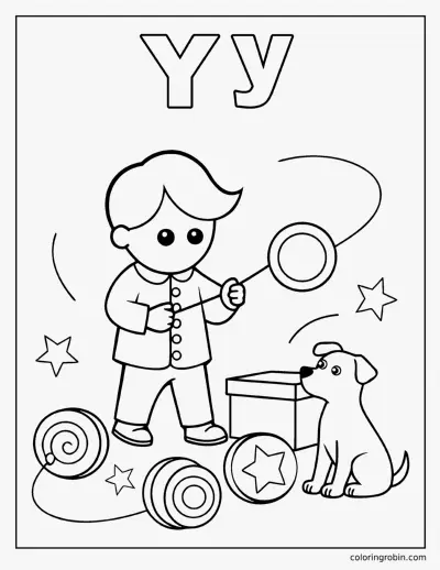 Y Is for Yo Yo coloring page
