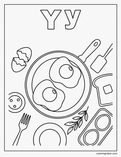 Y Is for Yolk coloring page