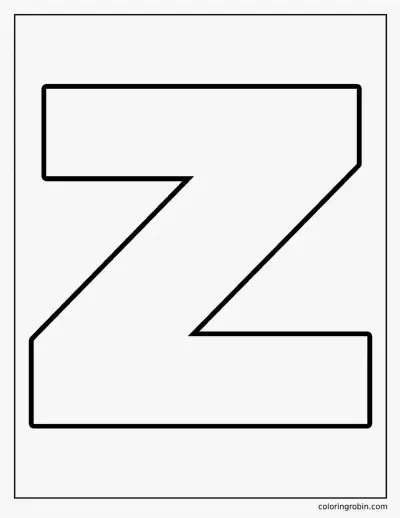 Big Lowercase Z coloring page