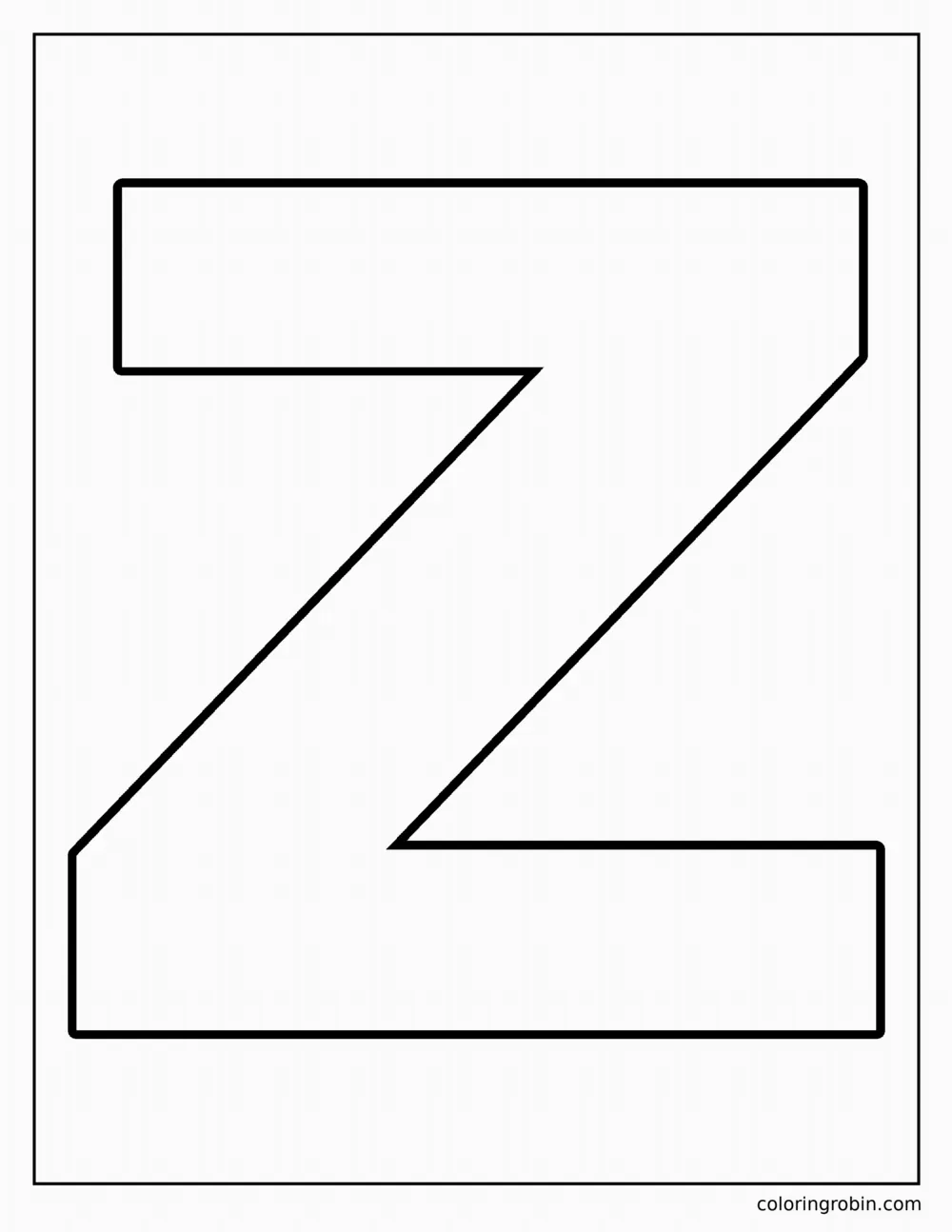 Big Uppercase Z coloring page