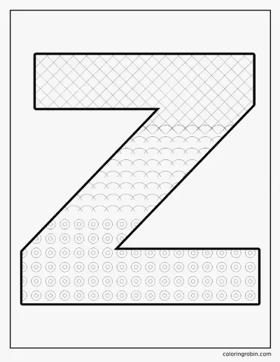 Patterned Letter Z coloring page