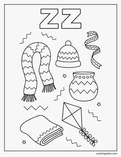 Z Is for Zigzag coloring page