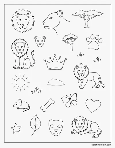 Lion Doodle Page coloring page