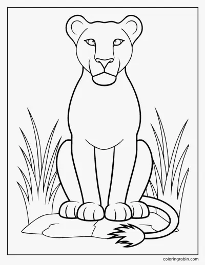 Lioness coloring page