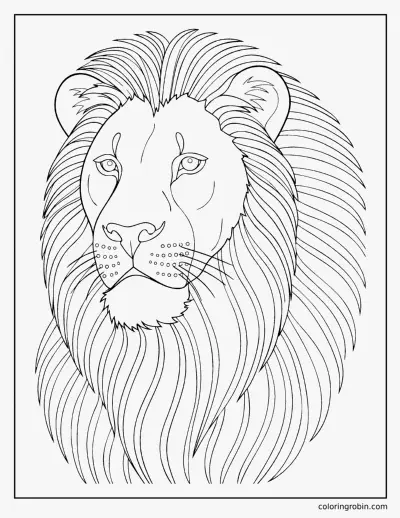 Realistic Lion coloring page