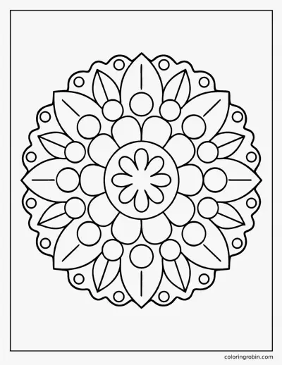 Easy Mandala for Kids coloring page