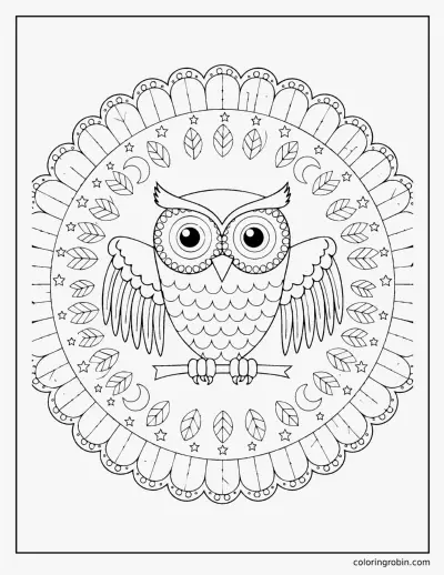 Owl Mandala coloring page