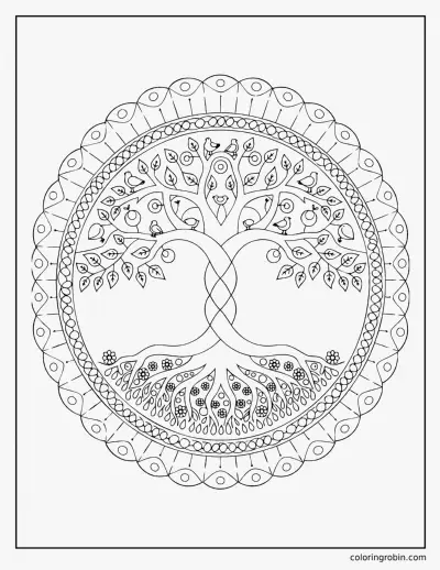 Tree of Life Mandala coloring page