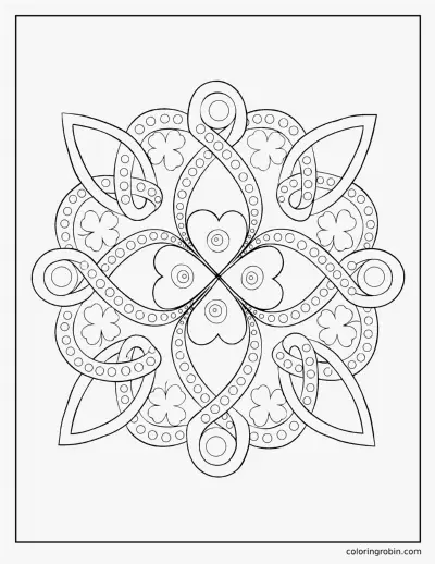 Celtic Knot Clover coloring page