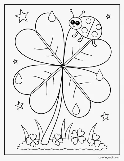 Four Leaf Clover coloring page