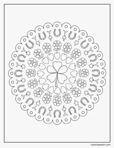 March Mandala coloring page