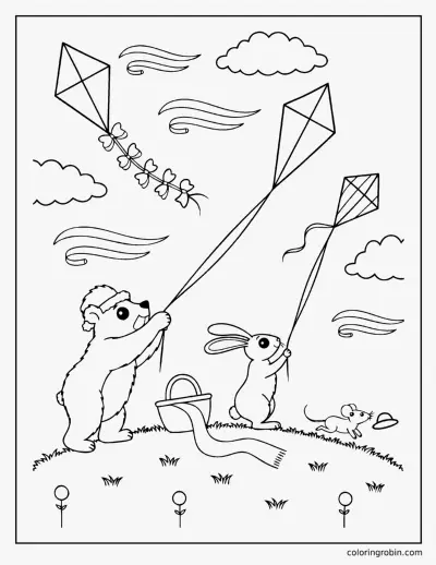 March Winds Kites coloring page