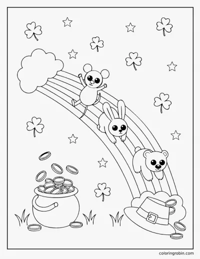 Rainbow Slide coloring page