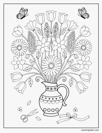 Spring Bouquet coloring page