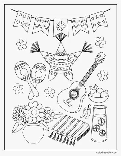 Cinco De Mayo Fiesta coloring page