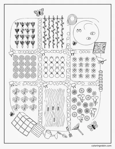Garden Plan from Above coloring page