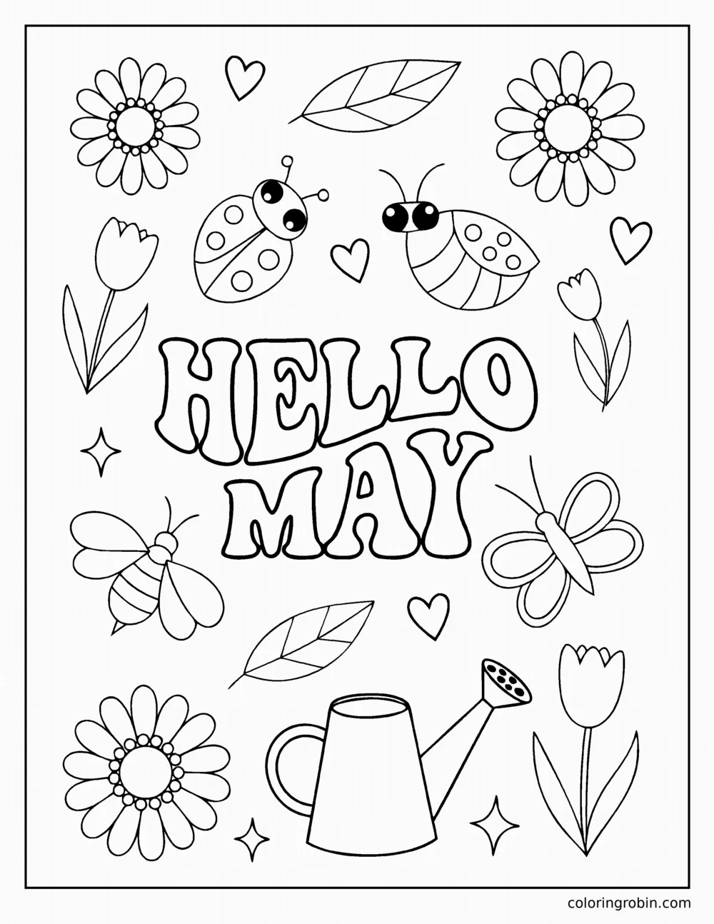 Hello May coloring page