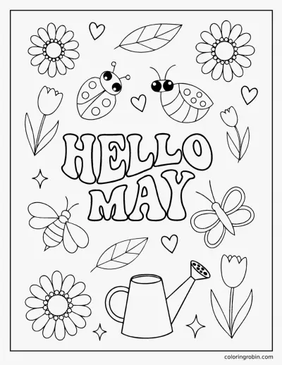 Hello May coloring page