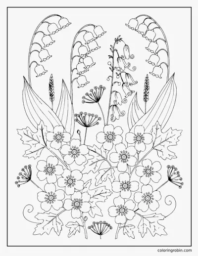 May Blossom Botanical coloring page