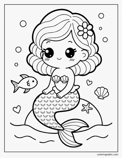 Chibi Mermaid coloring page