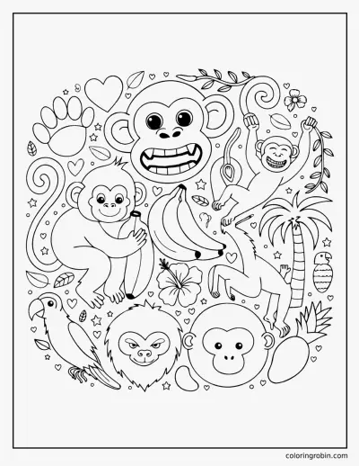 Monkey Doodles coloring page
