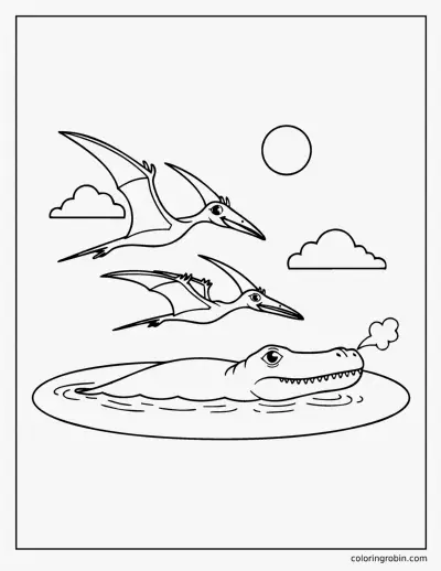 Mosasaurus Comes up for Air coloring page