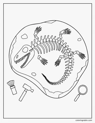 Mosasaurus Fossil coloring page