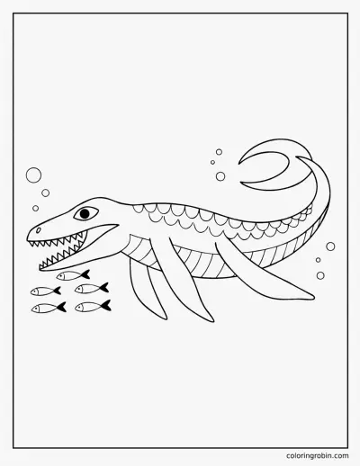 Mosasaurus Swimming coloring page