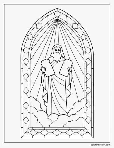 Moses Stained Glass Window coloring page