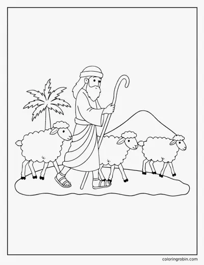 Moses the Shepherd coloring page