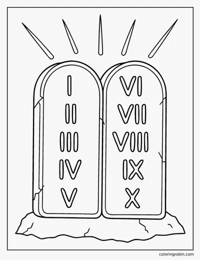 Ten Commandments Tablets coloring page