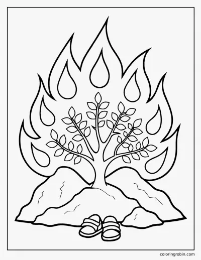 The Burning Bush coloring page