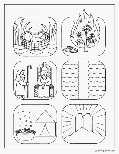 The Story of Moses in Six Pictures coloring page