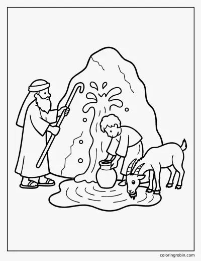 Water from the Rock coloring page