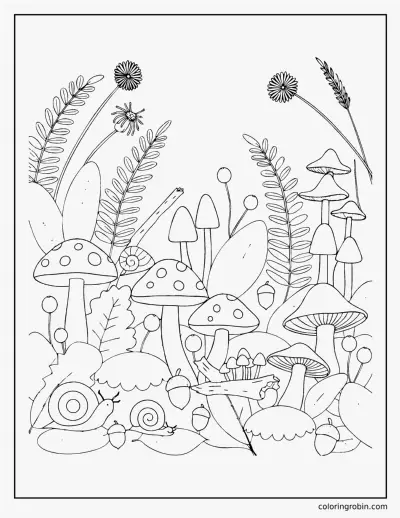 Forest Floor Scene coloring page