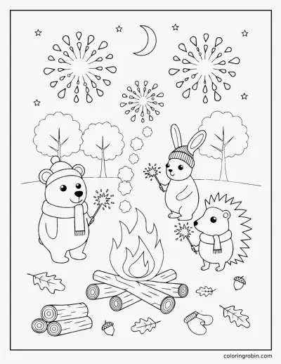 Bonfire Night coloring page