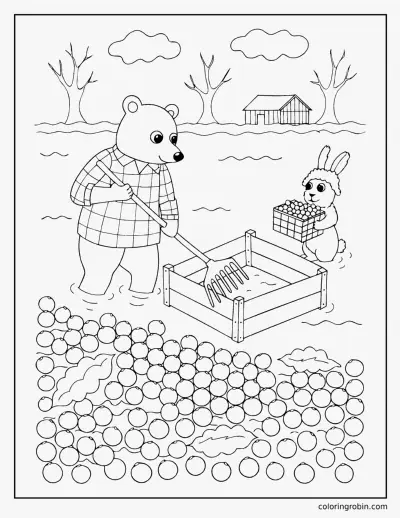 Cranberry Harvest coloring page