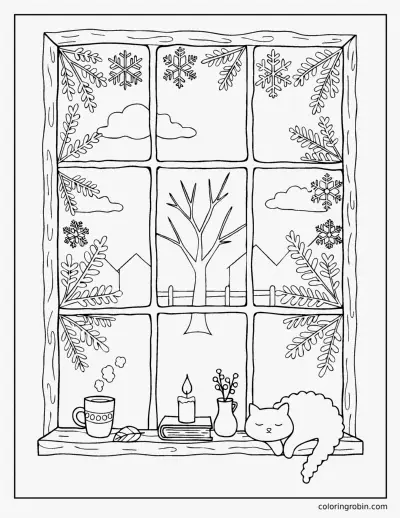 Frost on the Window coloring page